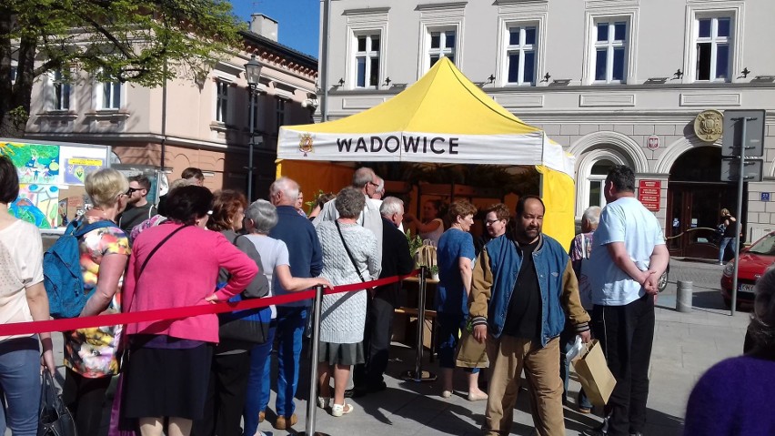 W Wadowicach świętują Dzień Ziemi. Na rynku rozdają sadzonki. Wadowiczanie ustawiają się w kolejkach