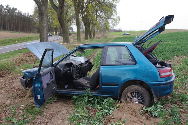 Wypadek koło Pełczyc.