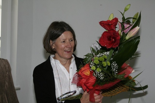 Jolanta Wołocznik otrzymała od swoich sympatyków piękne kwiaty