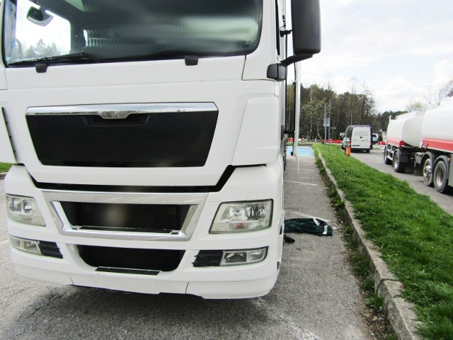 Pojazd ciężarowy skontrolowany w Miedzianej Górze przez patrol świętokrzyskiej Inspekcji Transportu Drogowego.