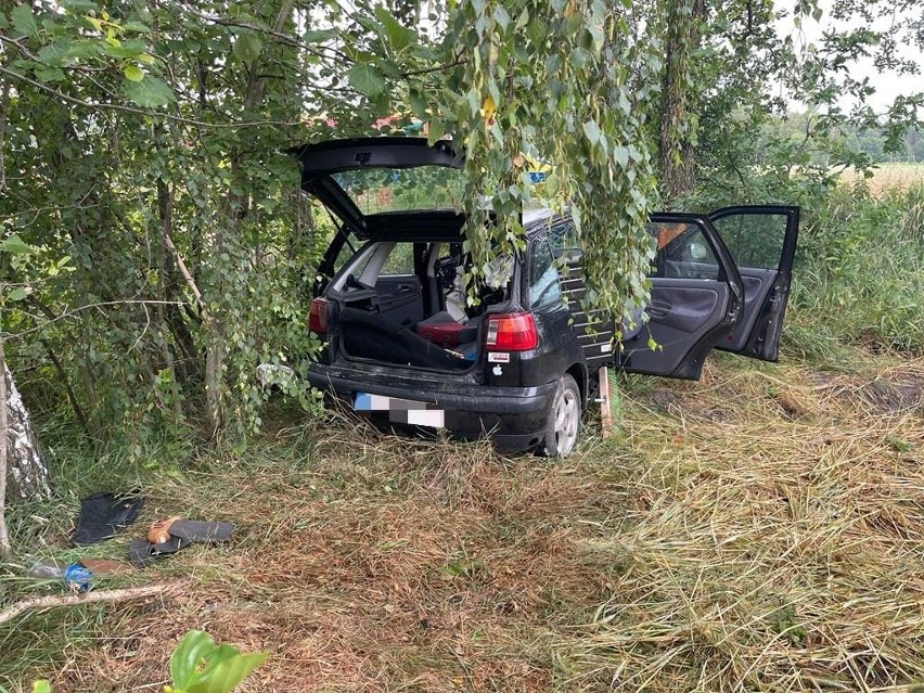 Wypadek w Besiekierzu Nawojowym (gm. Zgierz). Kierowca seata uderzył w drzewo i został zakleszczony. Interweniował śmigłowiec LPR. ZDJĘCIA