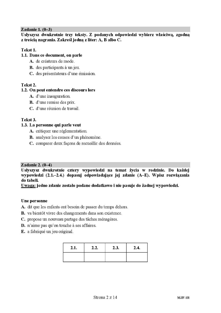 MATURA PRÓBNA 2020: Język francuski - poziom rozszerzony. Zobacz arkusz maturalny z 6 kwietnia i klucz odpowiedzi 15 kwietnia 2020 r. 