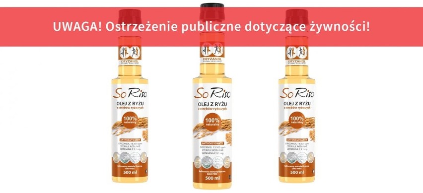 Wycofanie produktu pn. SoRiso Olej z ryżu naturalny 100%,...