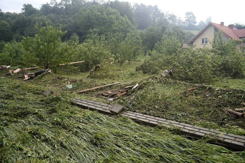 Krajobraz po powodzi w Trzcinicy.