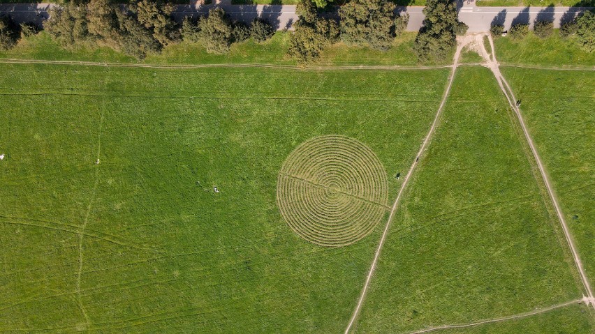 Czterdziestometrowy krąg pojawił się na krakowskich Błoniach