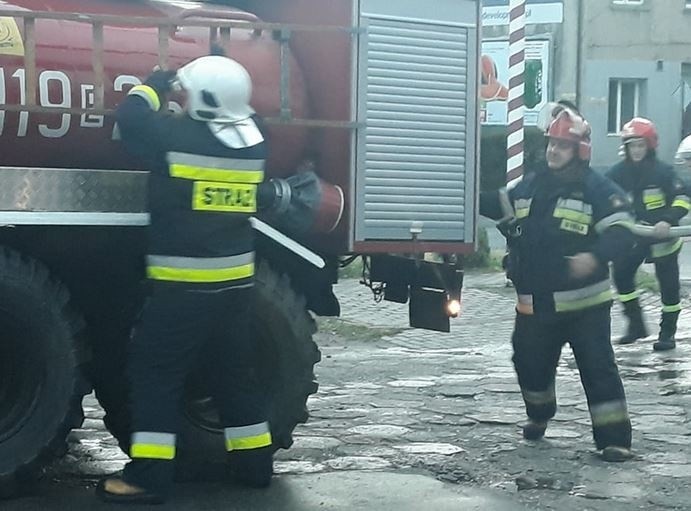 Pożar kurnika przy ul. św. Anny w Brzezinach. Spłonęły kury ZDJĘCIA