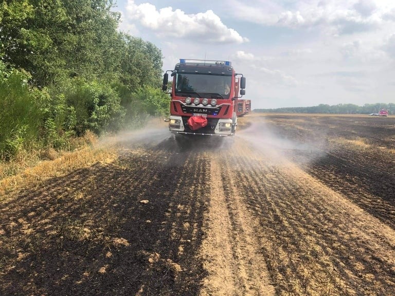 Pożar ścierniska w okolicy Łupawy