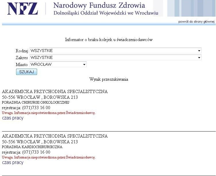 Wrocław: NFZ w internecie podpowiada, do których lekarzy nie ma kolejek. Teoretycznie...