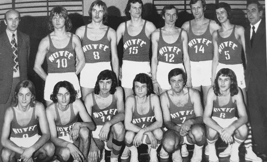 Zespół koszykówki Noteci z początku lat siedemdziesiątych...