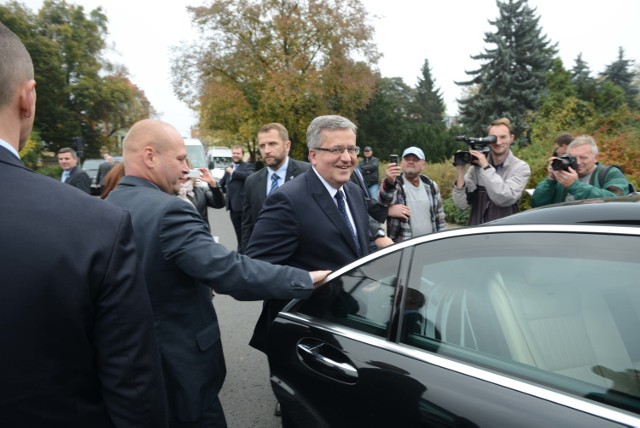 Bronisław Komorowski w trakcie jednej wizyt w Toruniu, gdy był prezydentem kraju.