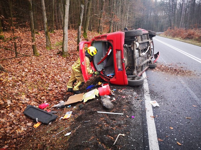 Wypadek drogowy na trasie Złocieniec - Siemczyno na DK 20