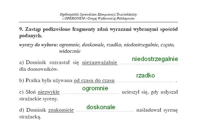 Sprawdzian kompetencji trzecioklasisty 2014: Język polski [ARKUSZE