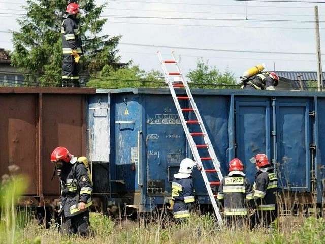 Akcja ratownicza na bocznicy dworca w Złotnikach Kujawskich