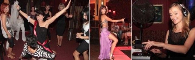 (Od lewej) Wieczór panieński Kasi w Dyspensie. Orientalne tańce Suuri w Antrakcie. 22-letnia didżejka Drilla w Luvrze.