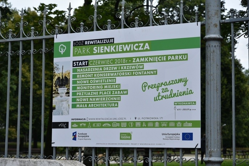 Rewitalizacja Łodzi: Rozpoczyna się remont parku im. Sienkiewicza. Będą nowe alejki, ławki, latarnie, modernizacja czeka fontannę