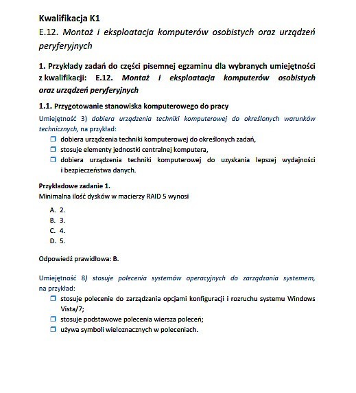 Nowy egzamin zawodowy 2014: TECHNIK INFORMATYK [ARKUSZE...