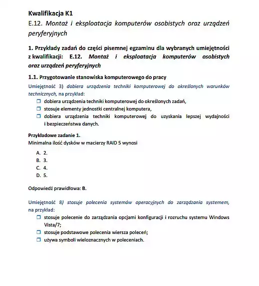 Nowy egzamin zawodowy 2014: TECHNIK INFORMATYK [ARKUSZE PYTAŃ]