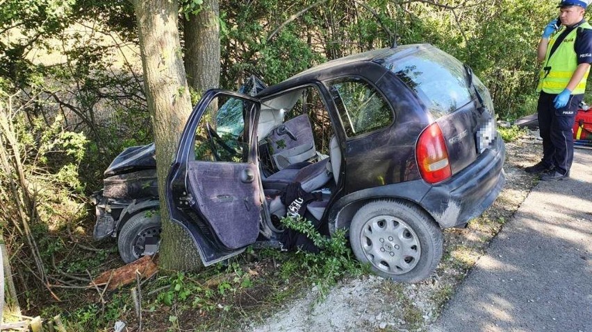 Wypadek na lokalnej drodze Lewin Brzeski - Przecza.