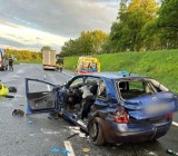 Wypadek na opolskim odcinku autostrady A4 w rejonie Góry św. Anny. Osobówka zderzyła się z ciężarówką. 