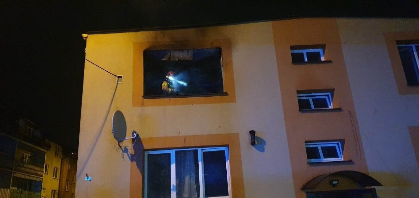 Maków Mazowiecki. Pożar mieszkania w budynku przy ul. Mickiewicza. 27.01.2023