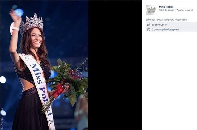 Ada Sztajerowska - Miss Polski 2013 (fot. screen z Facebook.com)