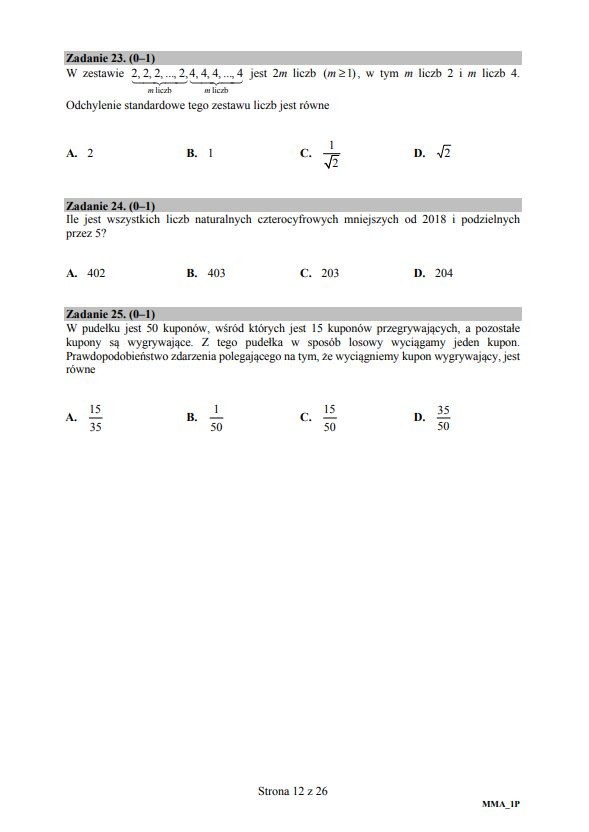 Matura matematyka poziom rozszerzony arkusz odpowiedzi, rozwiązania 2018. Co było na maturze z matematyki