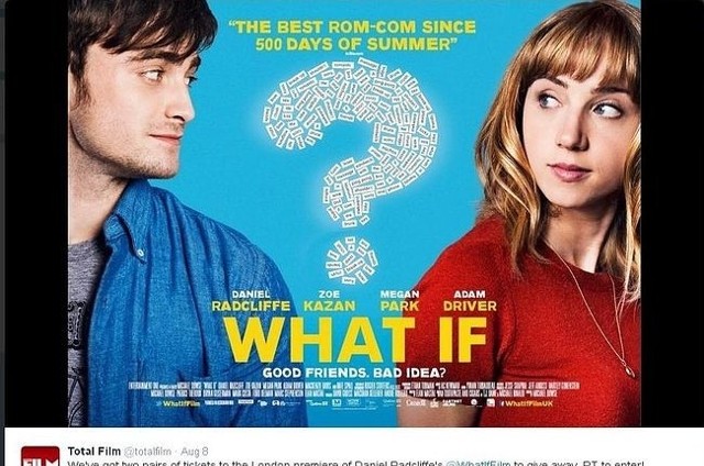 Daniel Radcliffe zagrał w komedii "What if" (fot. screen z Twitter.com)