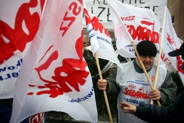 Protest przed LZPS w Lublinie. Foto Jacek Świerczyński