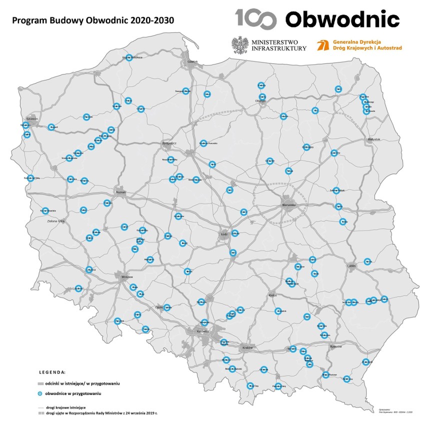 Planowane inwestycje w ramach budowy 100 obwodnic. Fot....