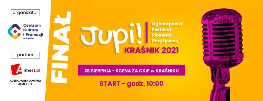 JUPI! Ogólnopolski Festiwal Piosenki Pozytywnej w Kraśniku. Na scenie wystąpią młodzi artyści