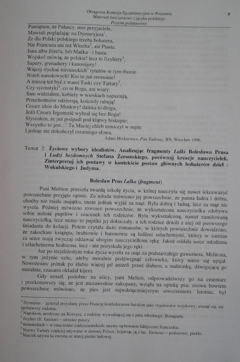 Język polski. Zadania str. 9