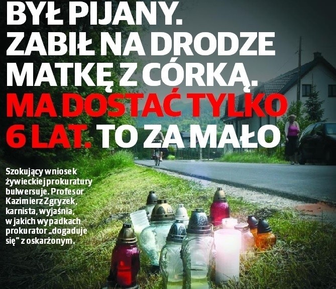 Skandal w Żywcu: Sześć lat dla pijanego kierowcy za zabicie 2 rowerzystek w Rajczy