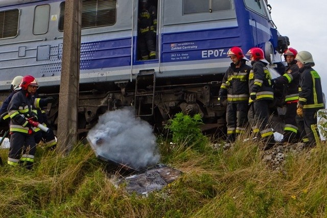 Pożar w lokomotywie pociągu relacji Kołobrzeg - Bielsko Biała.