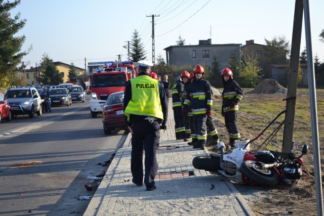 Wypadek motocyklisty w Rybniku