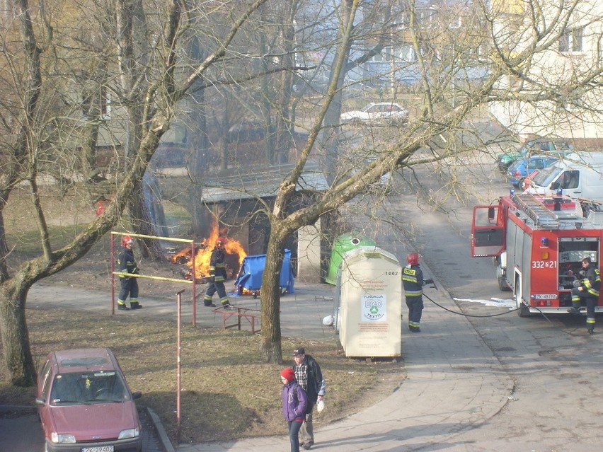 Pożar na ulicy Podgórnej w Koszalinie