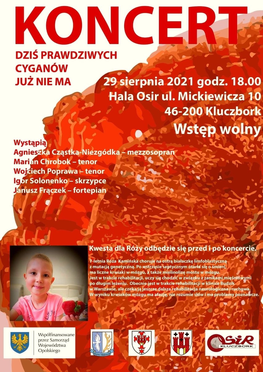 Koncert charytatywny dla 7-letniej Róży Kamińskiej