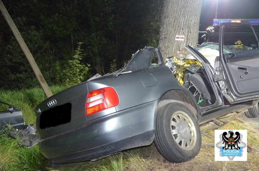 Audi wbiło się w drzewo. Nielegalne wyścigi przyczyną śmierci dwójki młodych ludzi?