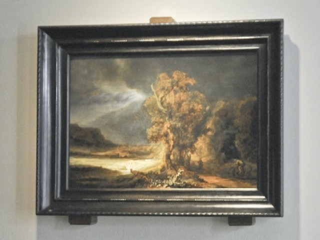 jest pierwszym z sześciu pejzaży namalowanych przez Rembrandta