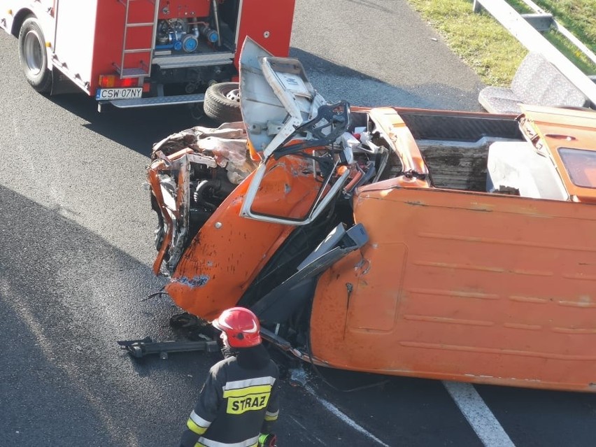 Do wypadku doszło w Rulewie na A1 w stronę Torunia.