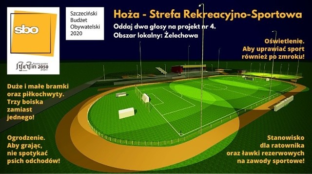 Propozycja strefy rekreacyjno-sportowej przy Hożej