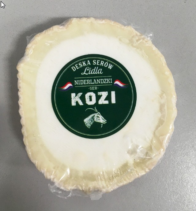 Deska Serów Lidla, Ser niderlandzki kozi - ten produkt z datą ważności 26.10.2020 jest wycofany z rynku