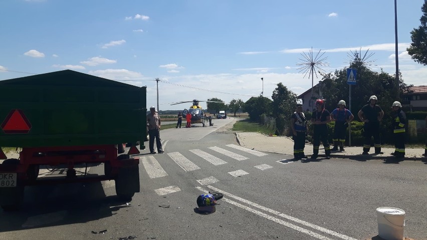 Motocyklista ciężko ranny w wypadku pod Krapkowicami.