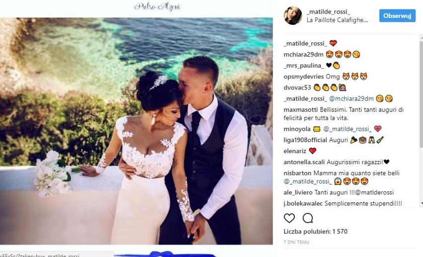 Łukasz Skorupski poślubił Matilde Rossi