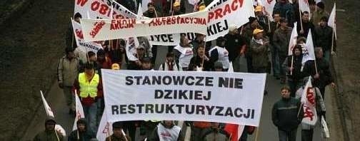 Protest związkowców w Gdańsku.