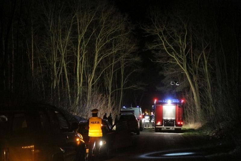 Zagadkowa śmierć na leśnej drodze pod Wrocławiem. Nie żyje młody mężczyzna (ZDJĘCIA)