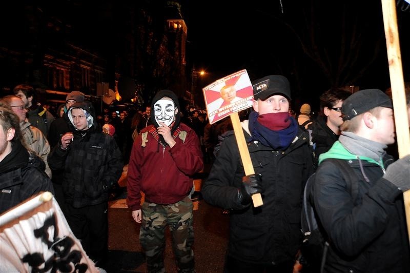 Protest przeciwko ACTA w Szczecinie