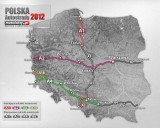 Mapa płatnych autostrad w Polsce w 2012 roku