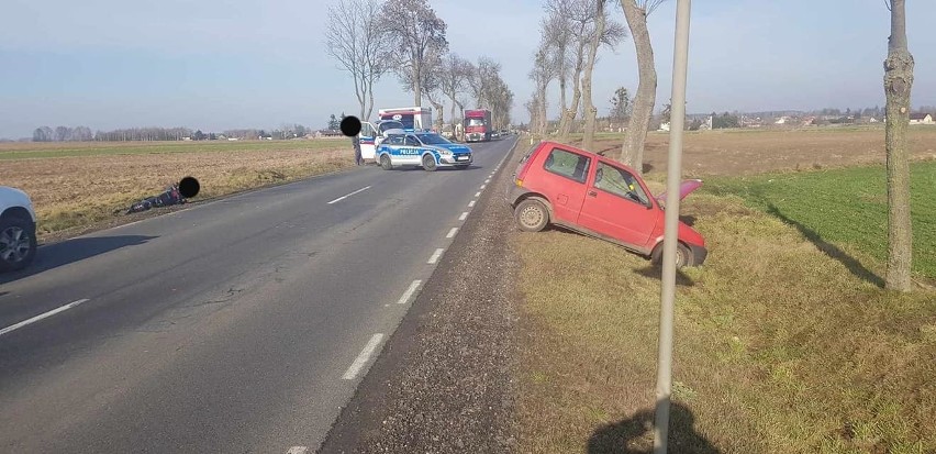 Wypadek na trasie Przasnysz - Bogate. Samochód osobowy...