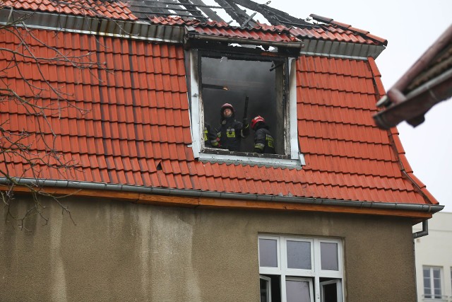 Pożar przy ul. Polanki w Gdańsku 26.01.2017