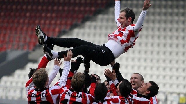 Tomasz Siemieniec grał w treningach noworocznych jako piłkarz, ale także jako kierownik drużyny Cracovii - tak było w 2012 roku